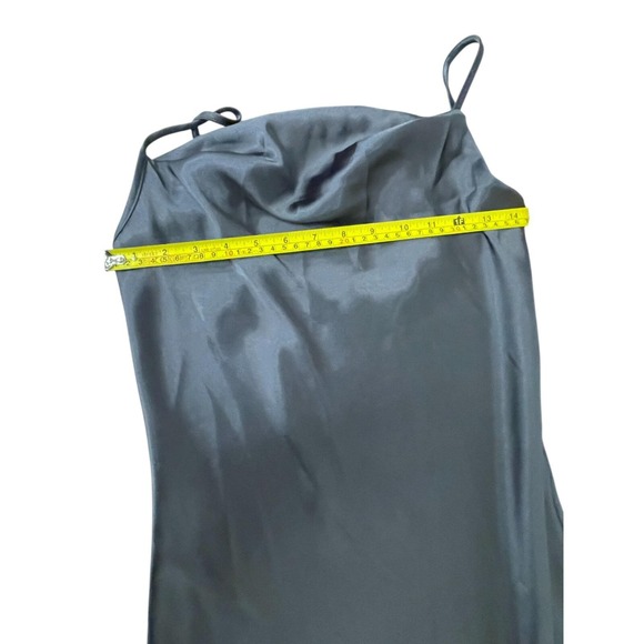 Bebe Midi Slip Dress Black Womens Size XS Solid Cowl Neck Spaghetti Straps - Picture 5 of 7